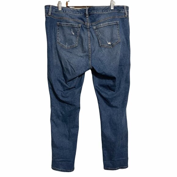 Torrid Women's Medium Wash Deconstruction Distressed Skinny Stretch Jeans Sz 16 - Picture 9 of 9